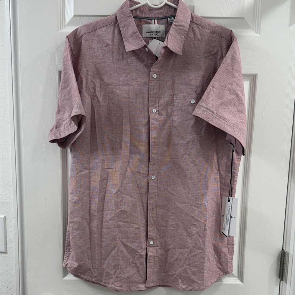 Casual Pink Button Down Shirt for Men